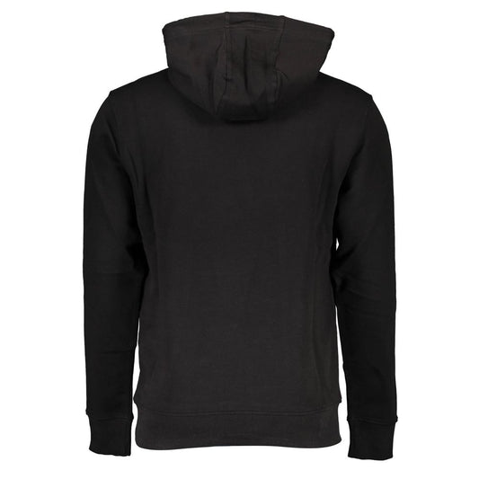 Black hoodie with drawstrings and pockets