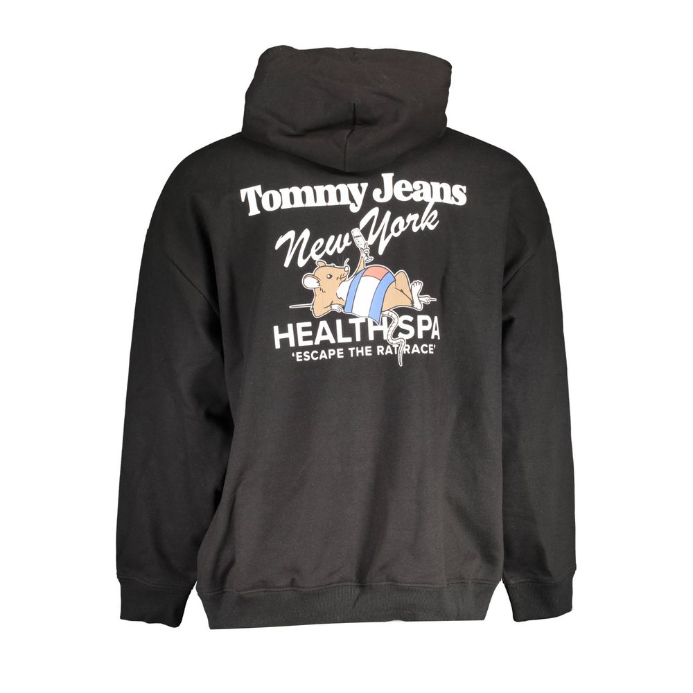 Black hoodie with graphic design on back featuring a cartoon dog and text related to healthcare services in New York City