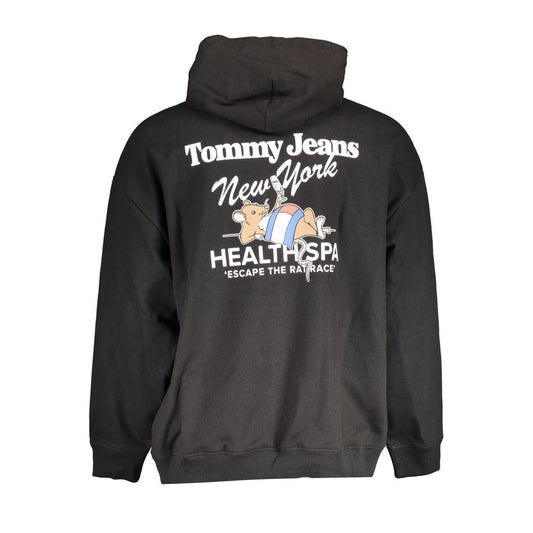 Black hoodie with graphic design on back featuring a cartoon dog and text related to healthcare services in New York City