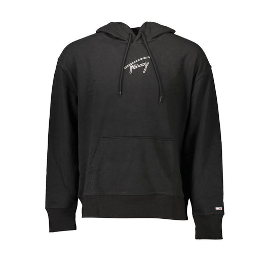 Black hoodie with white logo on front