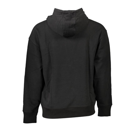 Black hoodie with drawstrings and pockets