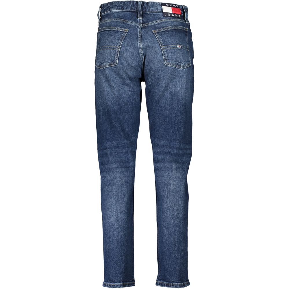 Pair of blue denim jeans with visible brand logo on back pocket