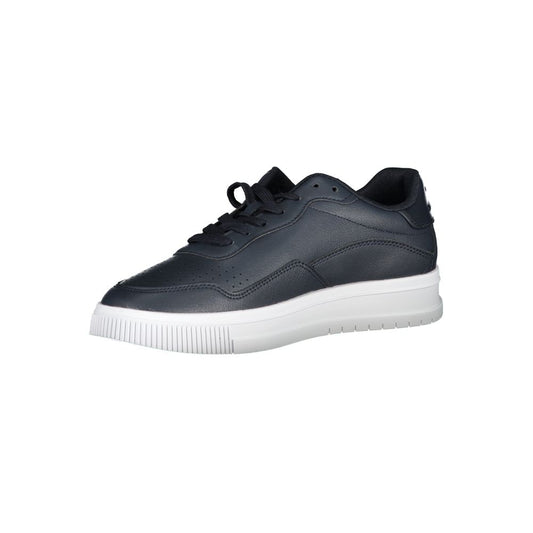 Black sneaker with white sole and laces