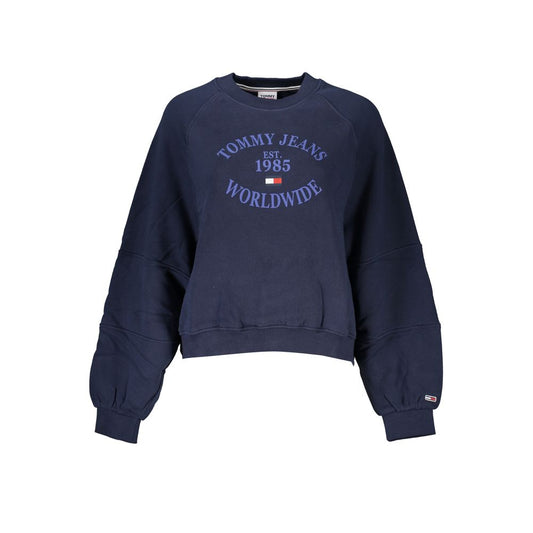 Blue sweatshirt with Tommy Hilfiger logo and worldwide designation