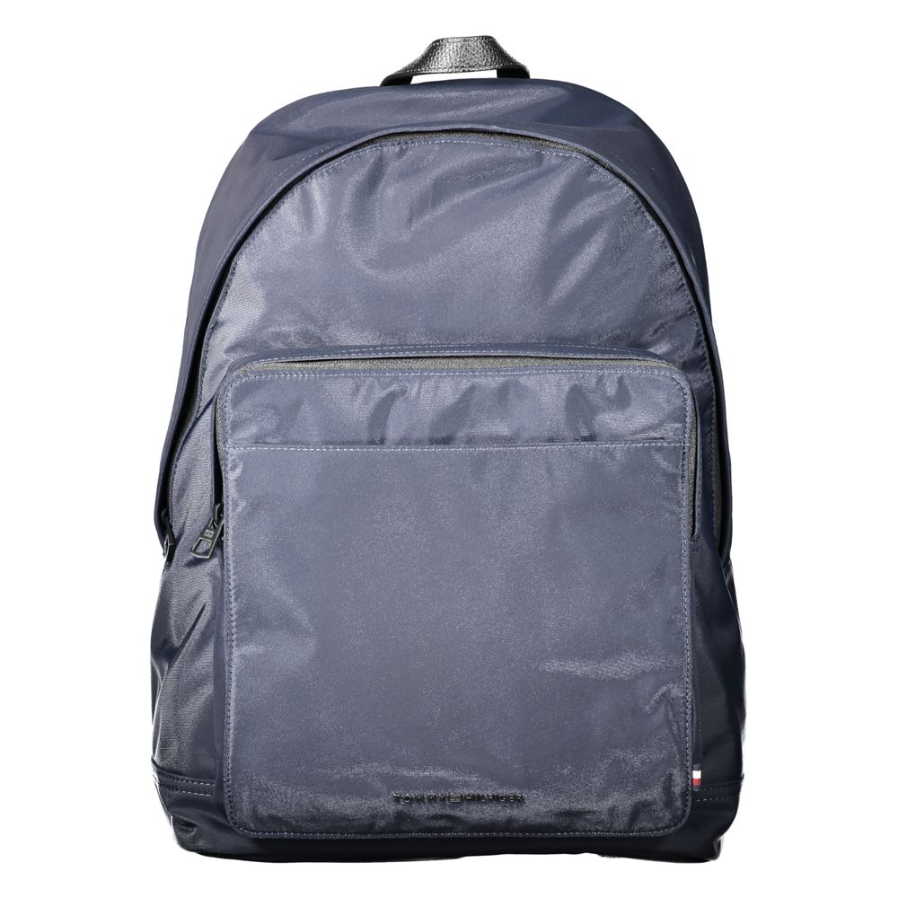 Blue backpack with a padded laptop compartment and multiple pockets
