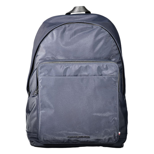 Blue backpack with a padded laptop compartment and multiple pockets
