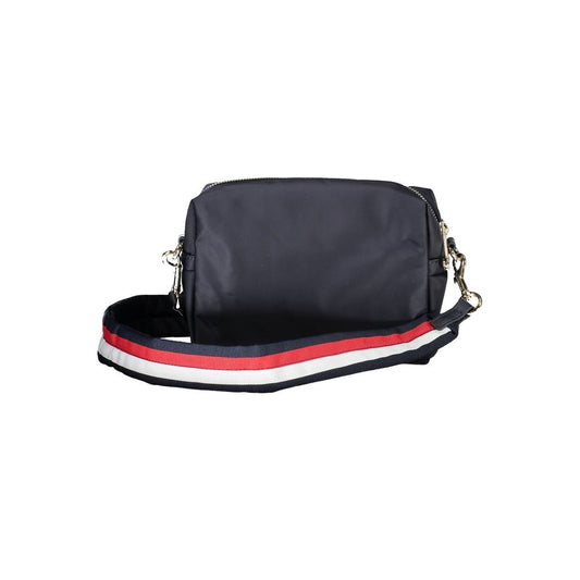 Black and red crossbody bag with adjustable straps