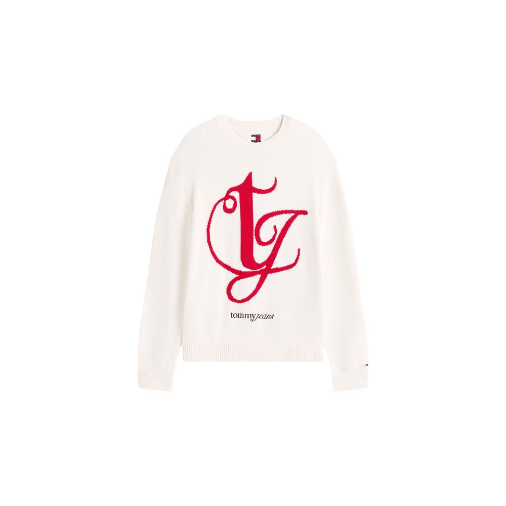 White sweater with red logo