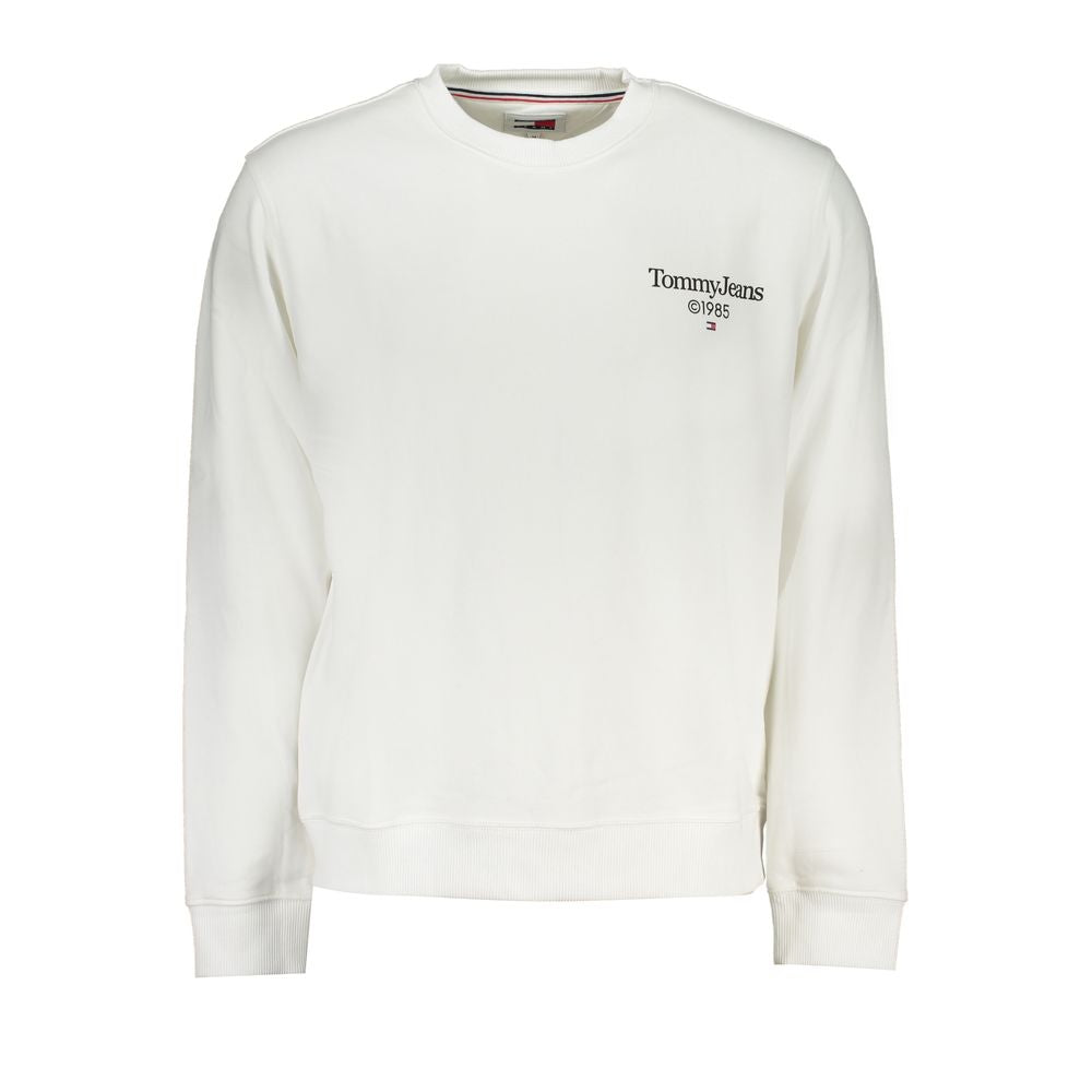 White sweatshirt with embroidered logo on front