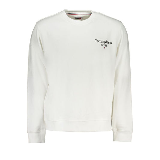 White sweatshirt with embroidered logo on front