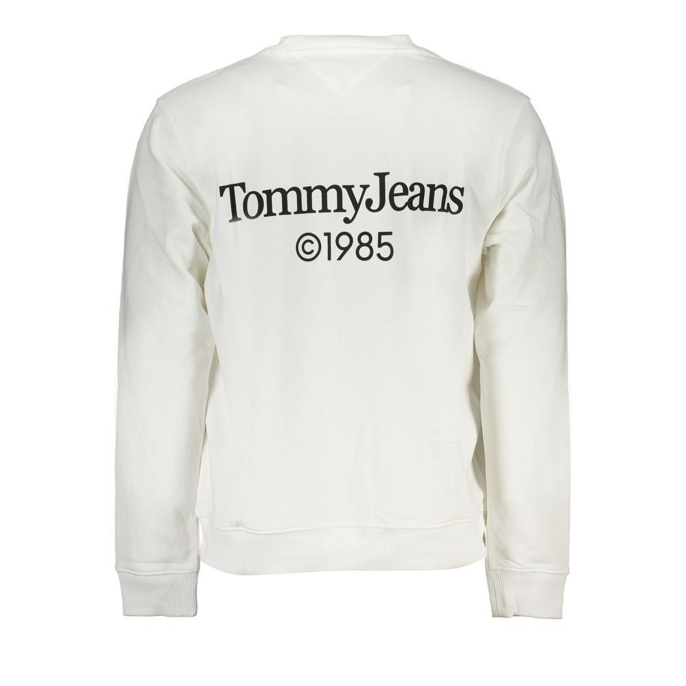 White sweatshirt with embroidered logo and year