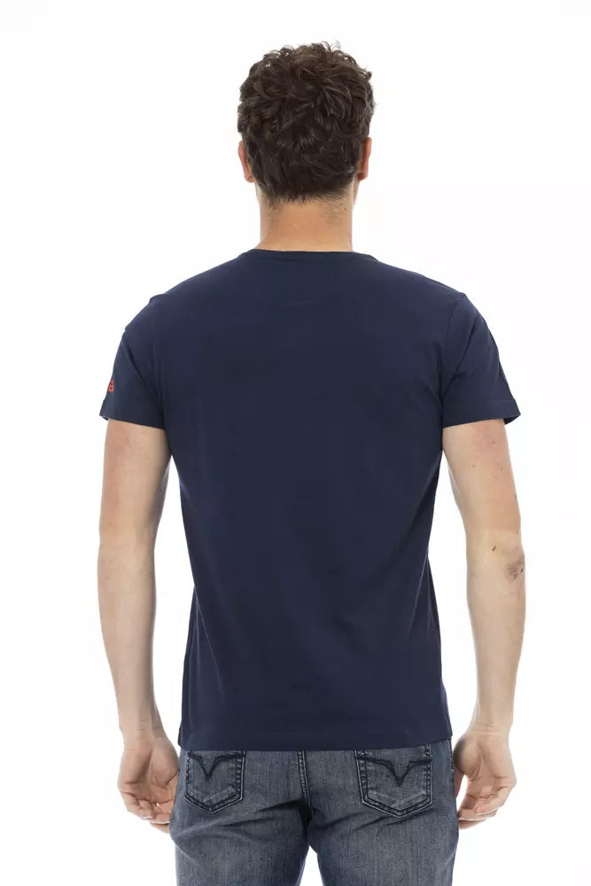 Navy blue short sleeve t-shirt on a mannequin torso