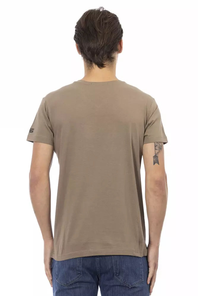 Mannequin torso wearing olive green t-shirt