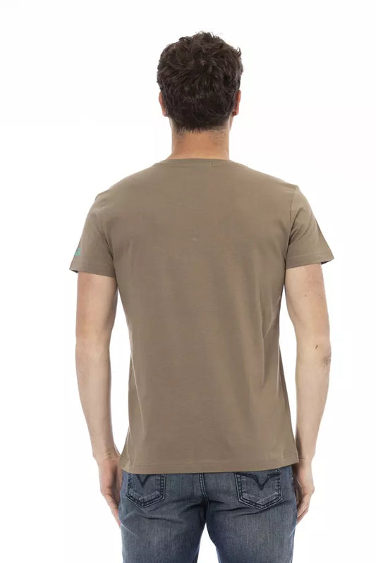 Brown short sleeve t-shirt on a mannequin