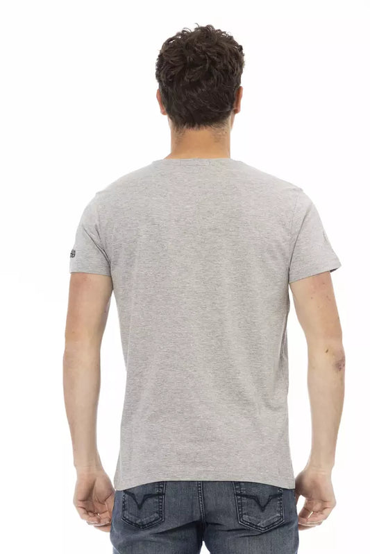 Back view of a gray t-shirt on a mannequin