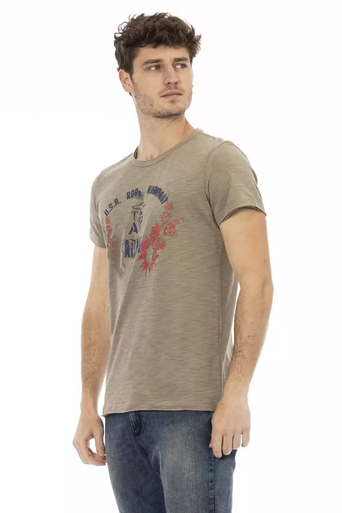 Man wearing a graphic t-shirt and jeans