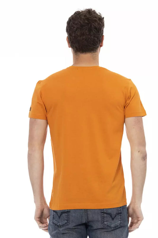 Orange short sleeve t-shirt on a mannequin