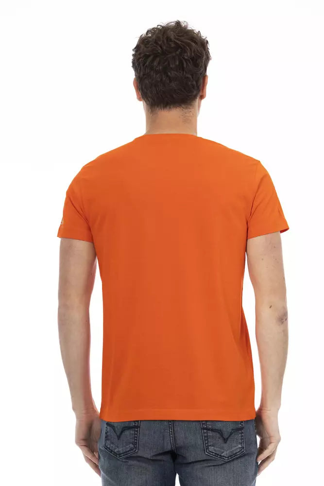 Mannequin torso in orange t-shirt