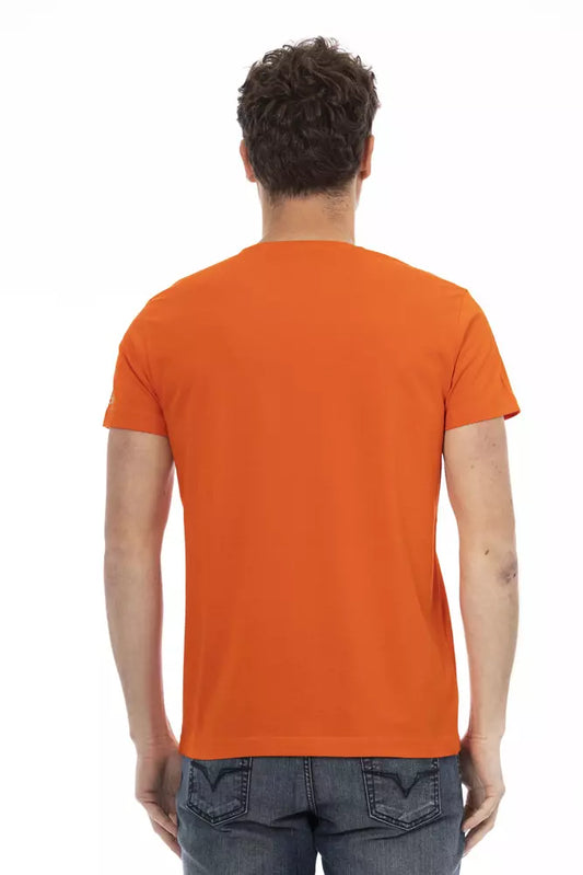 Mannequin torso in orange t-shirt
