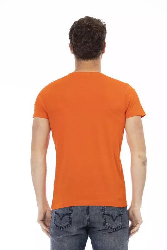 Mannequin torso in orange t-shirt