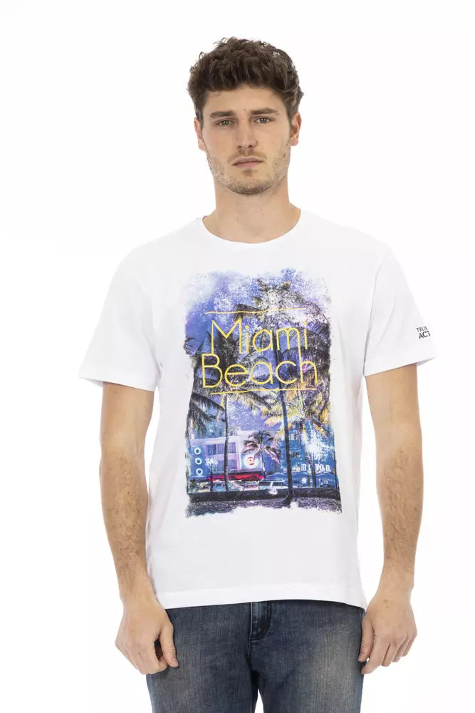 White t-shirt with Miami Beach graphic print