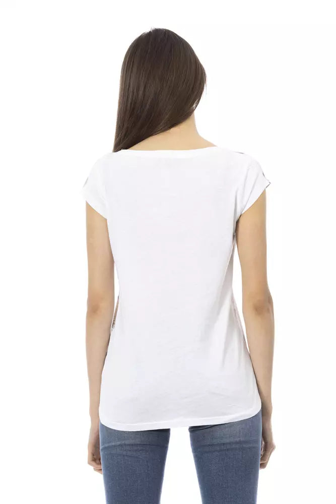 White sleeveless top on a woman's back