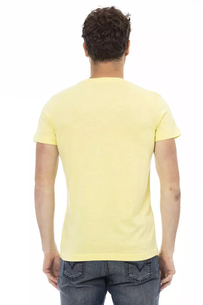 Yellow short sleeved t-shirt on a mannequin