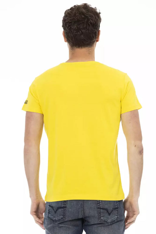 Yellow short sleeve t-shirt on a mannequin