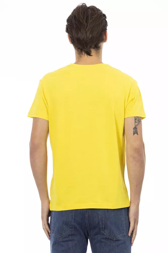 Yellow short sleeve t-shirt on a mannequin torso