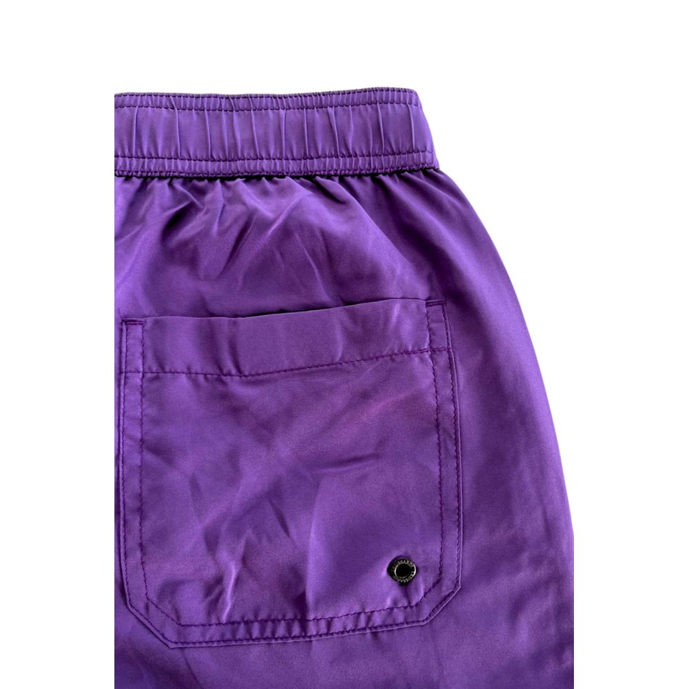Purple shorts with pocket on front