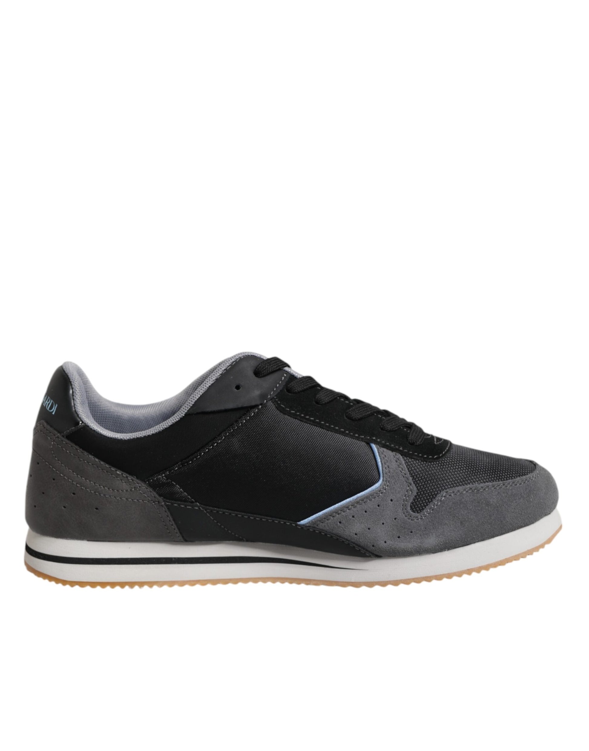 Black sneaker with white sole