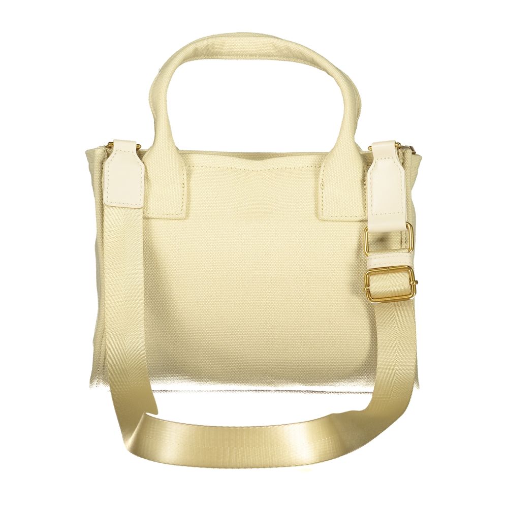 Tan crossbody bag with gold accents