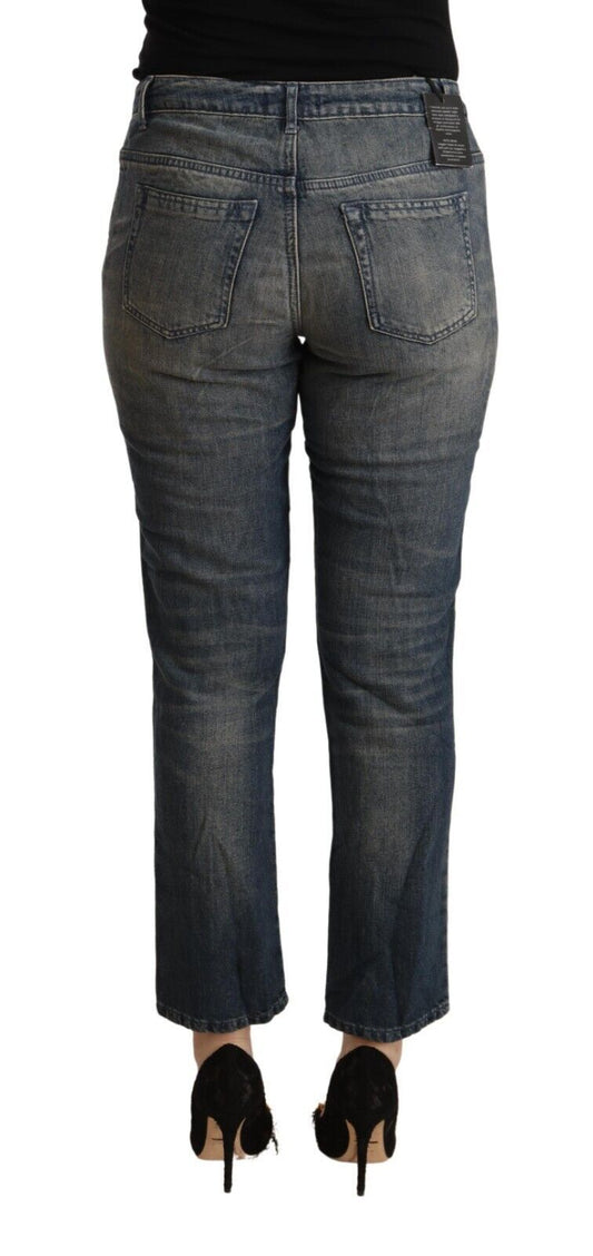 Pair of blue denim jeans on a mannequin