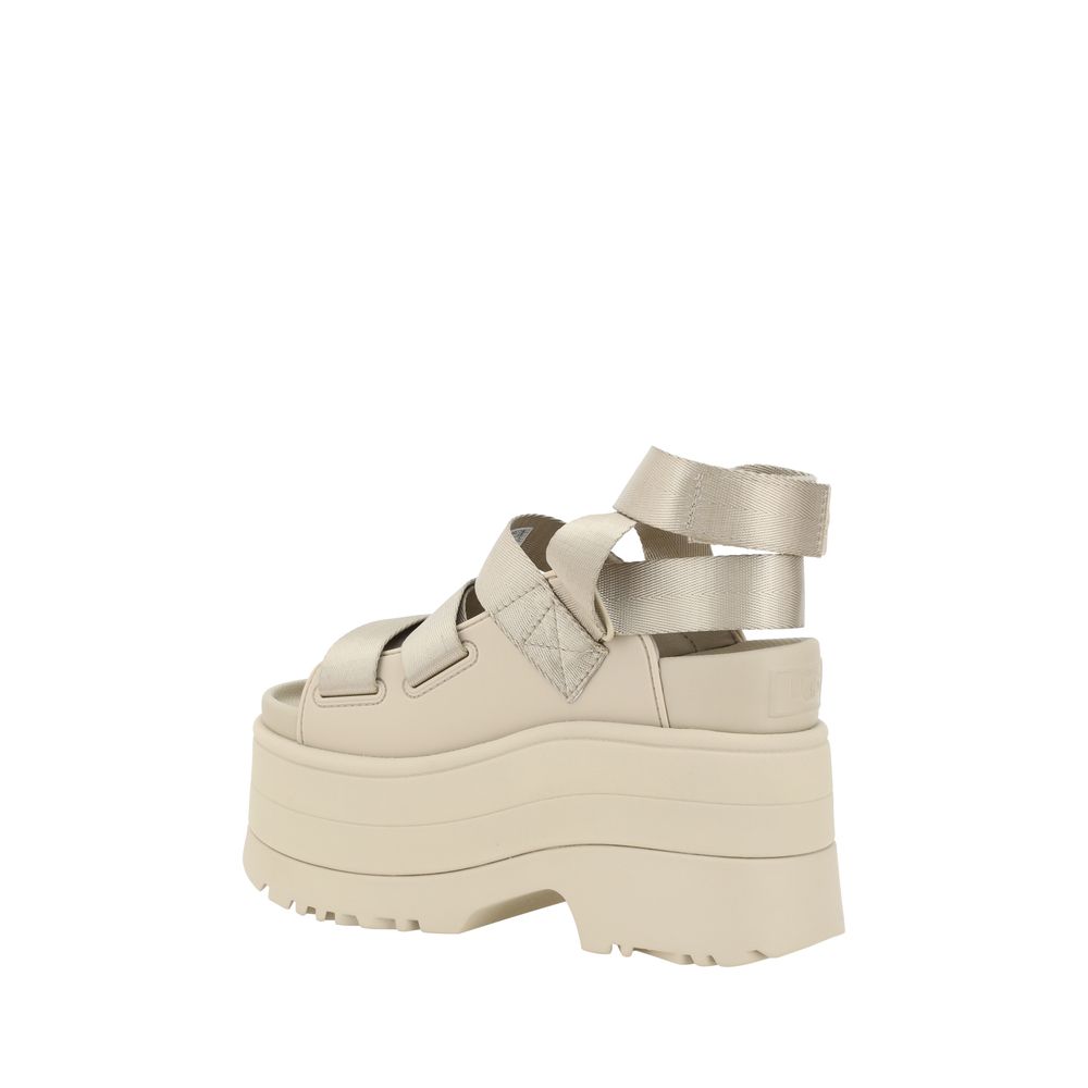 Tan ankle strap sandals with chunky heels