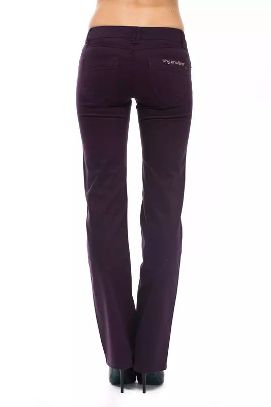 Pair of purple leggings on a mannequin