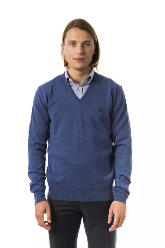 Man wearing blue sweater