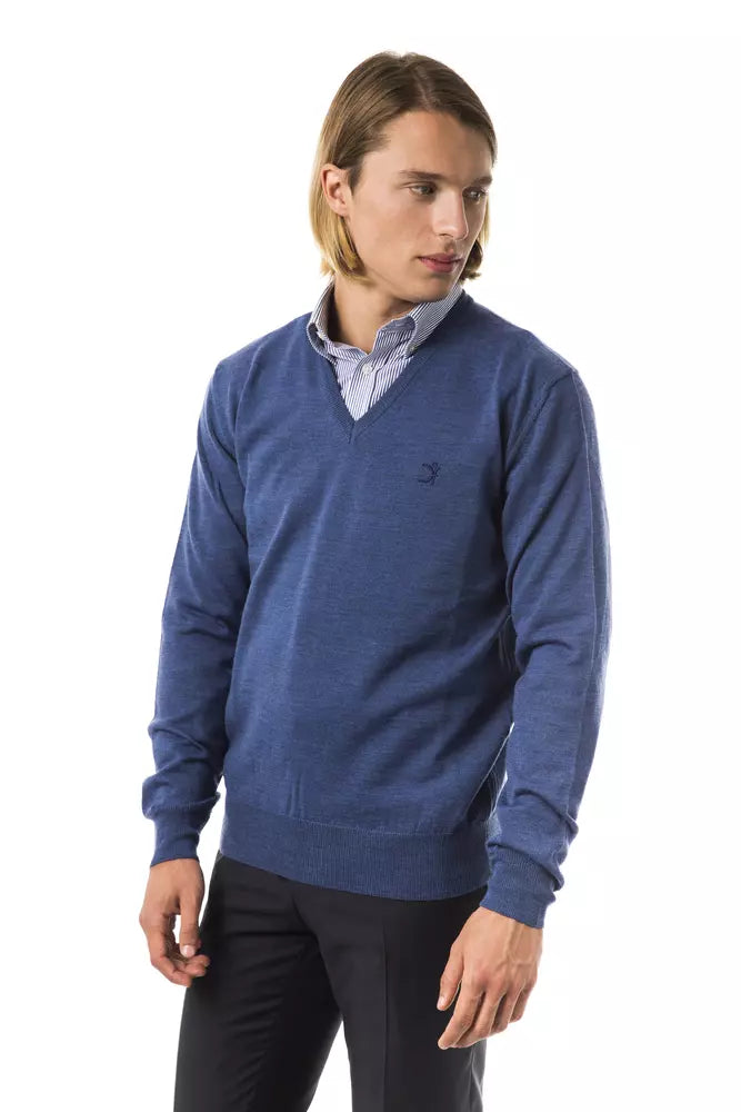 Man wearing blue sweater