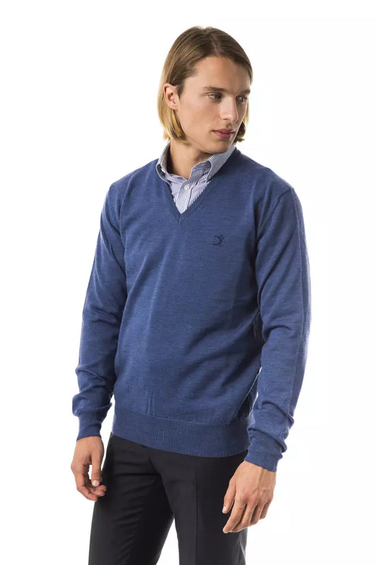 Man wearing blue sweater