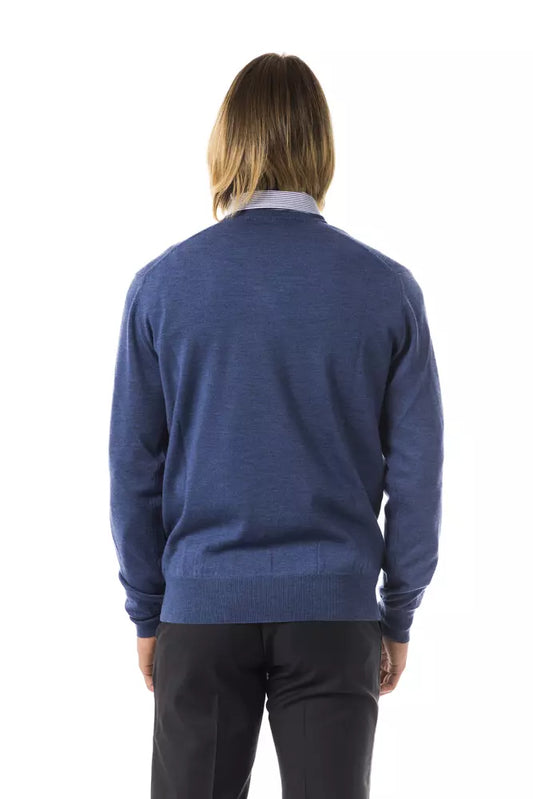 Blue sweater on a person