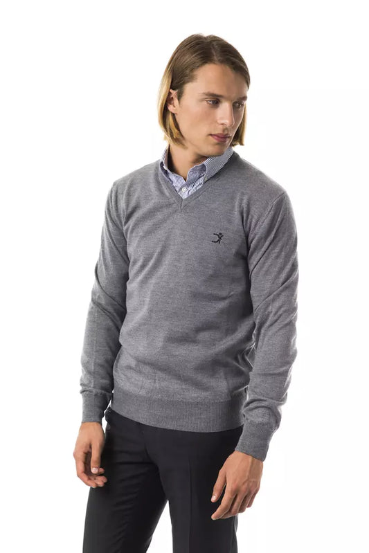 Man wearing gray sweater