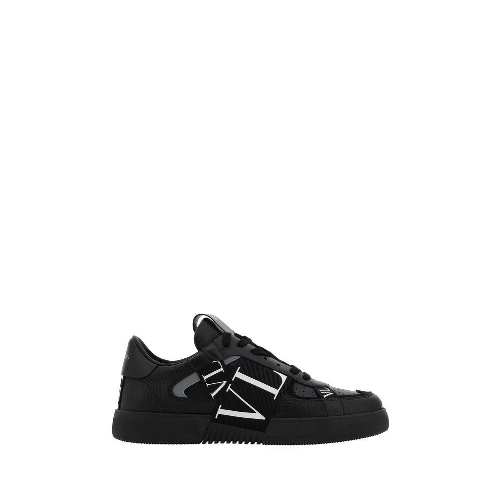 Black sneaker with white sole