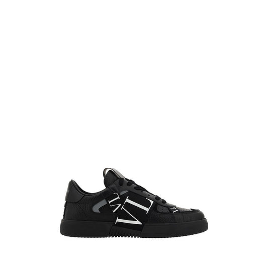 Black sneaker with white sole