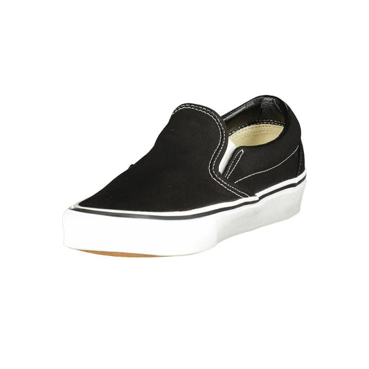 A black women's sneaker with white sole