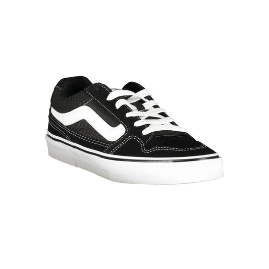 A black and white vans sneaker with laces