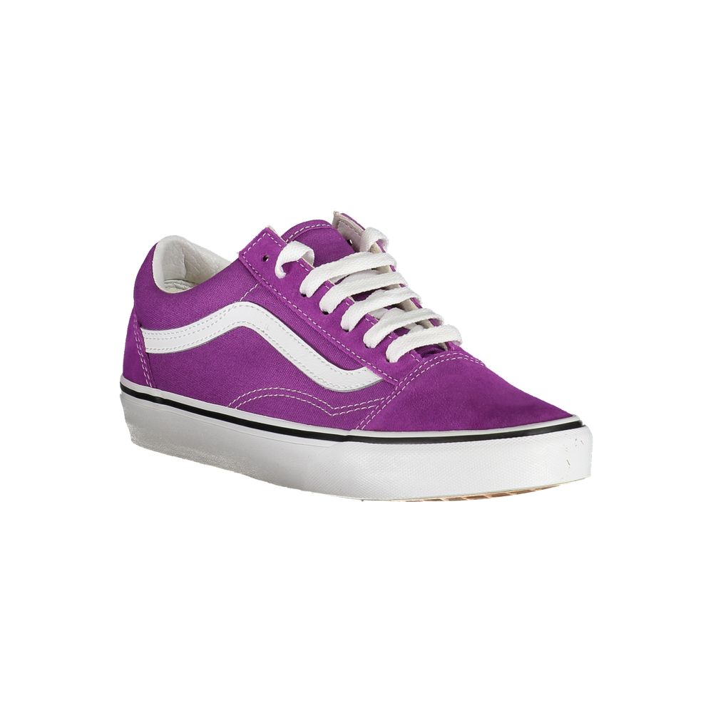 Purple vans sneakers with white laces and soles, women's size
