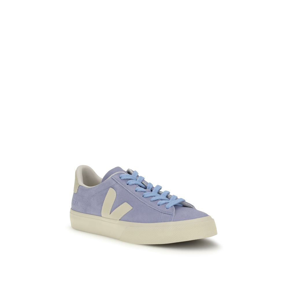 Purple sneakers with blue laces, low top, calf leather upper