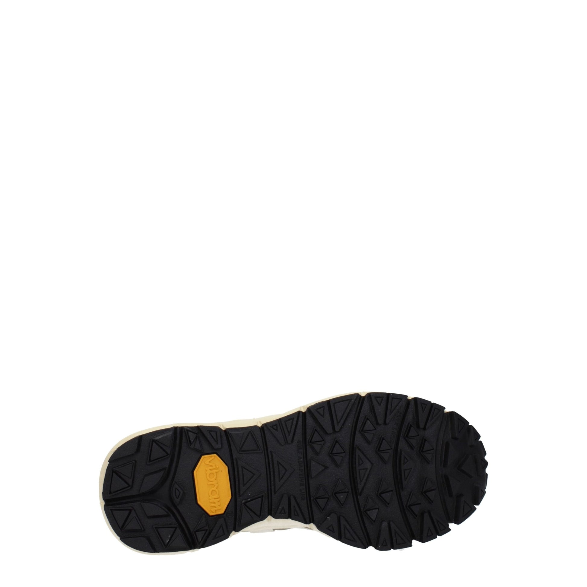 Black athletic shoe with yellow logo on side