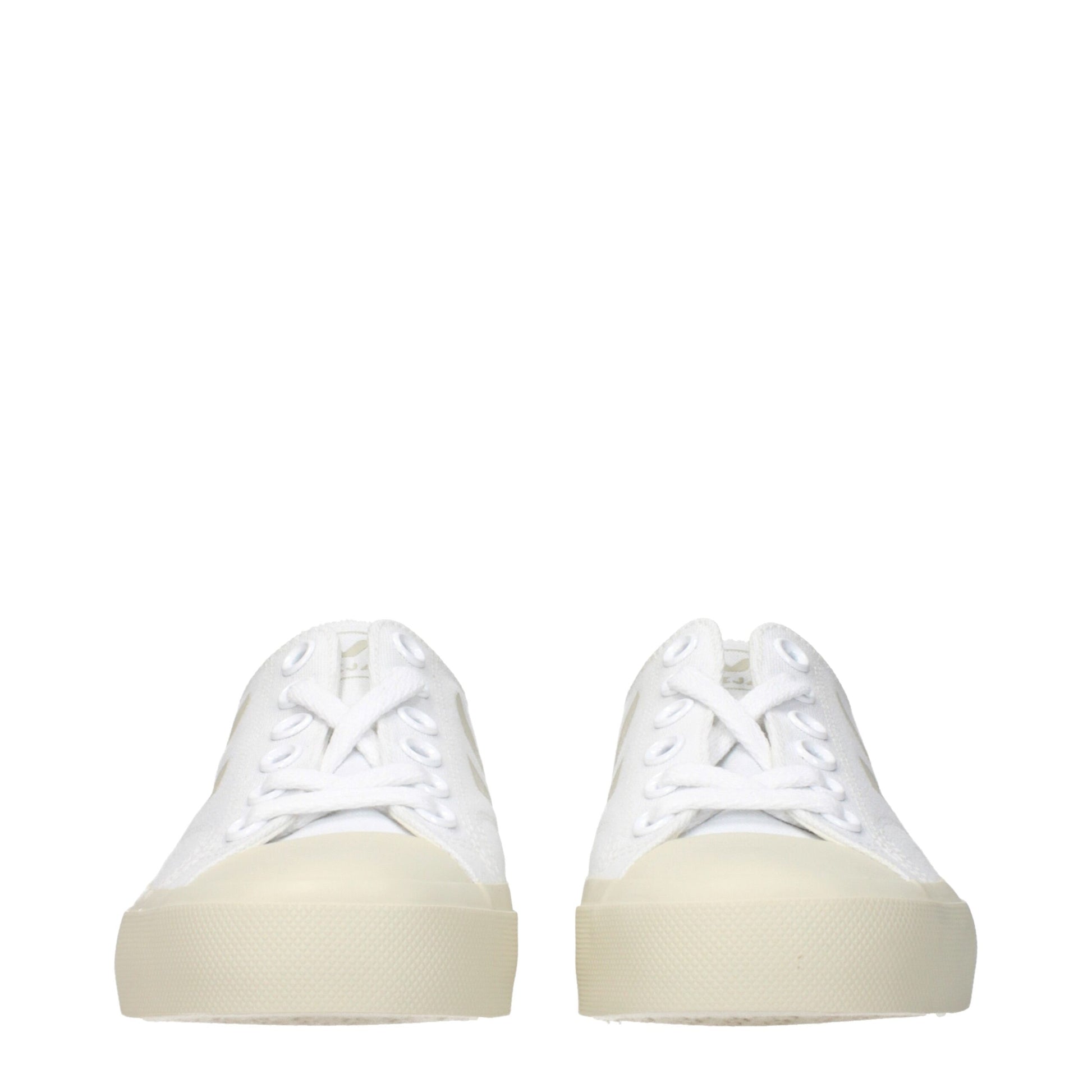 Pair of white sneakers with laces and star logo on side