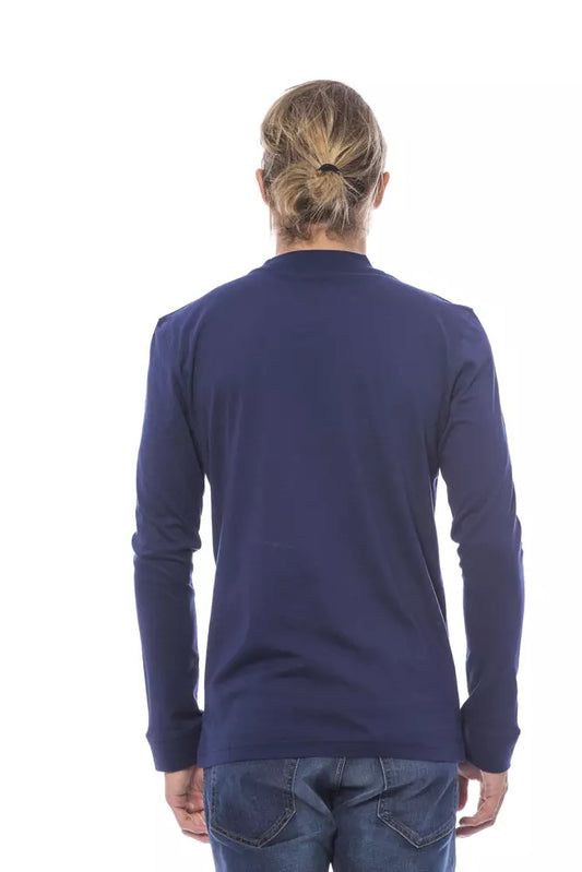 Long sleeve blue shirt on mannequin