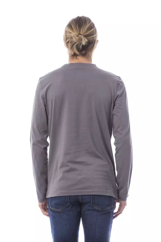 Long sleeve gray shirt on a person